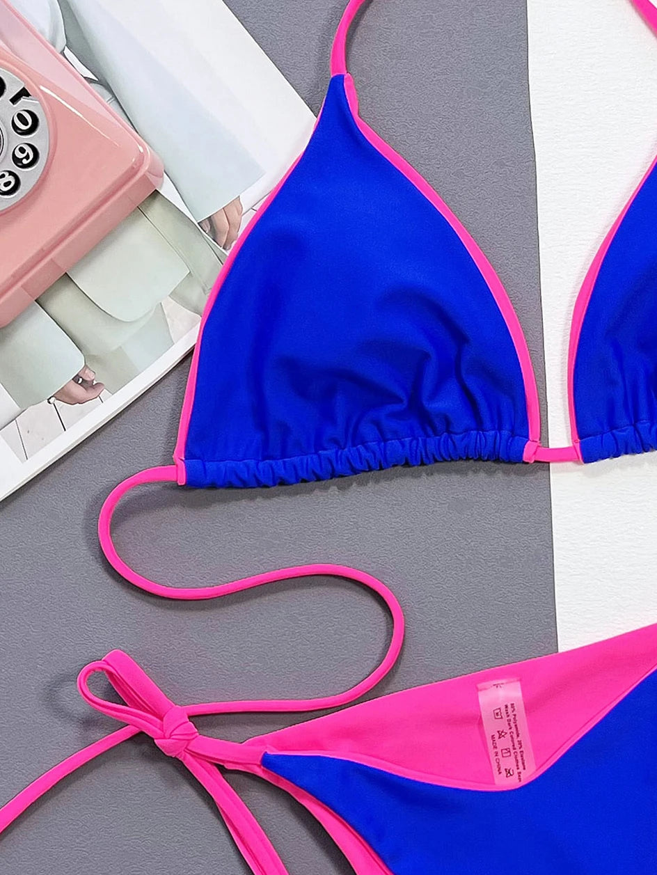 2024 Sexy Leopard Micro Bikini – Women’s Brazilian Halter Swimwear Set with Lace-Up Design Style Heaven