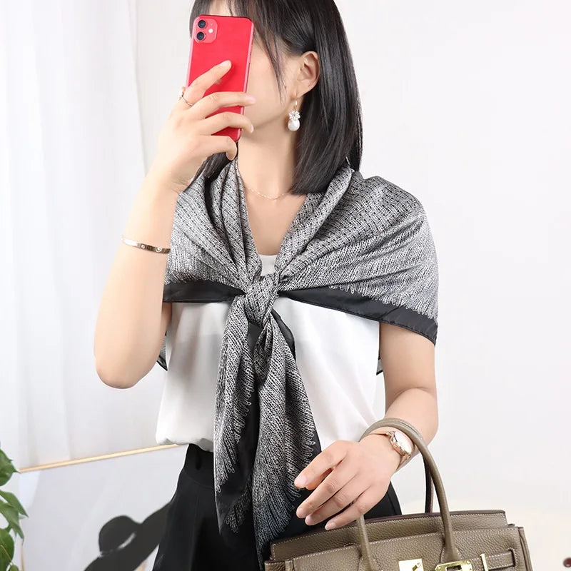 Large Imitation Silk Travel Scarf | 110x110cm Beach Sarong Wrap | Bikini Cover-Up for Women - Style Heaven