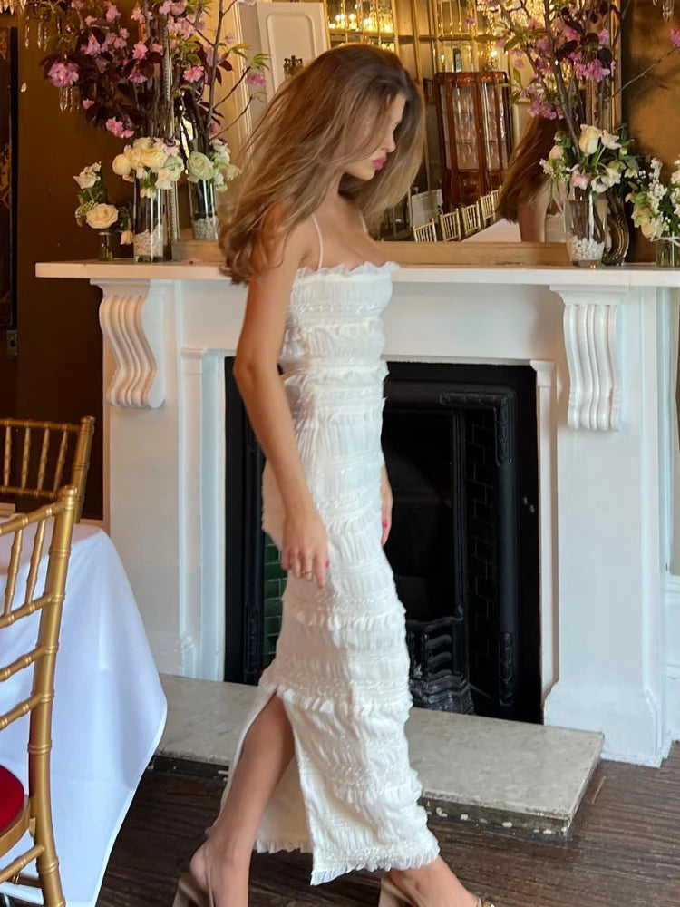 Suninheart Summer Maxi Spaghetti Strap Wedding Bride Dress – Elegant Formal Occasion Slim Fit Party Evening Gown for Women Style Heaven