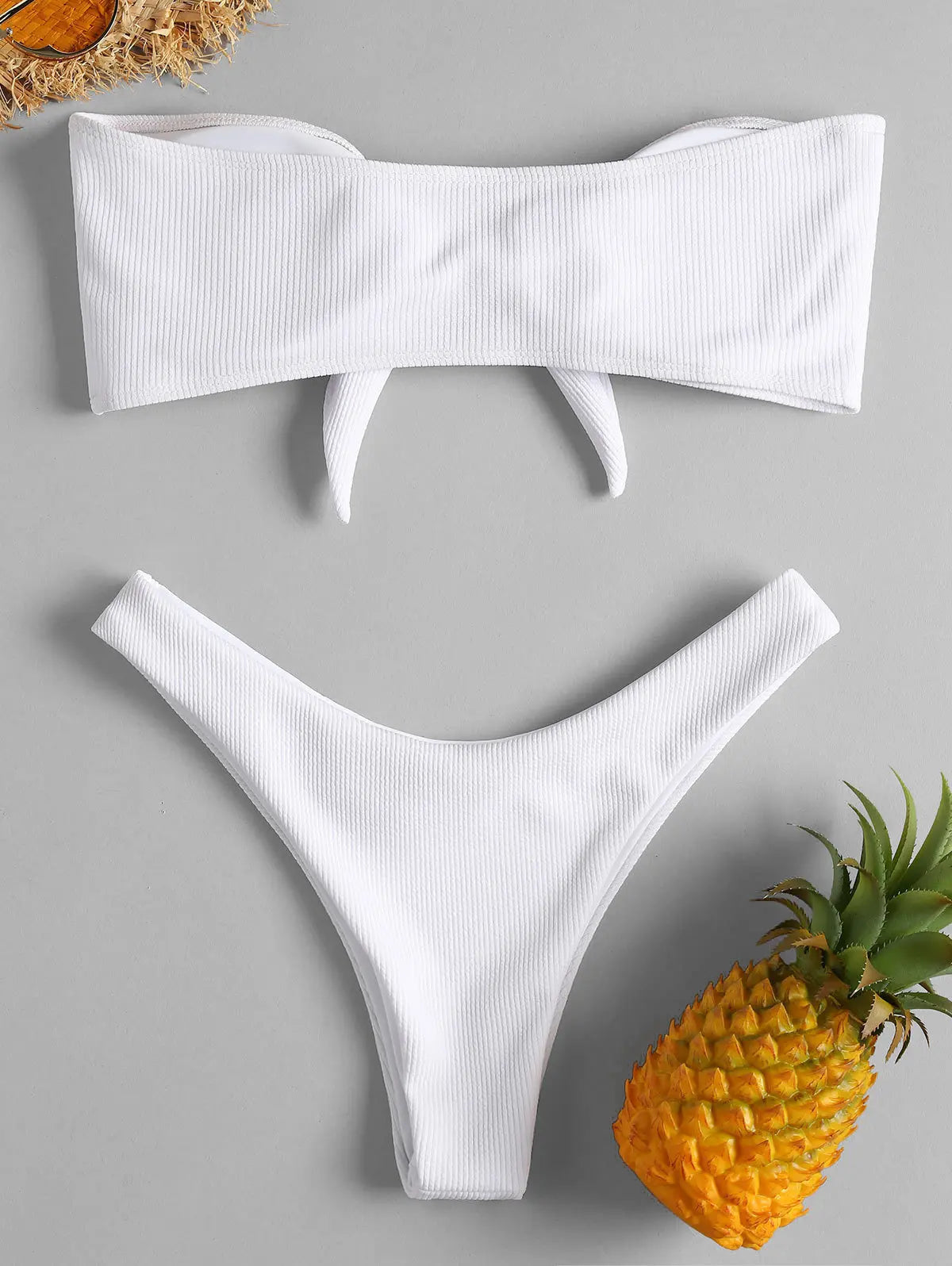 Women’s Sexy Tube Top Bow Split Bikini Swimsuit – Stylish Swimwear with High-Waisted Bottoms Style Heaven