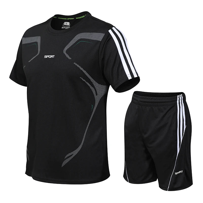 Unisex Summer Running & Fitness Set – Short Sleeve T-Shirt & Shorts Style Heaven