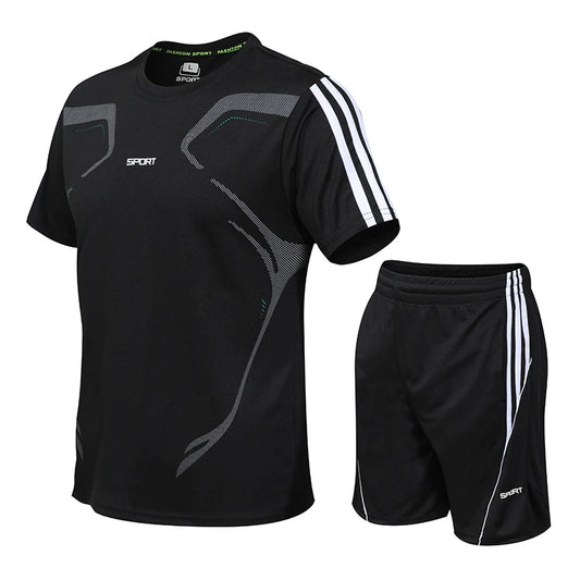 Unisex Summer Running & Fitness Set – Short Sleeve T-Shirt & Shorts Style Heaven