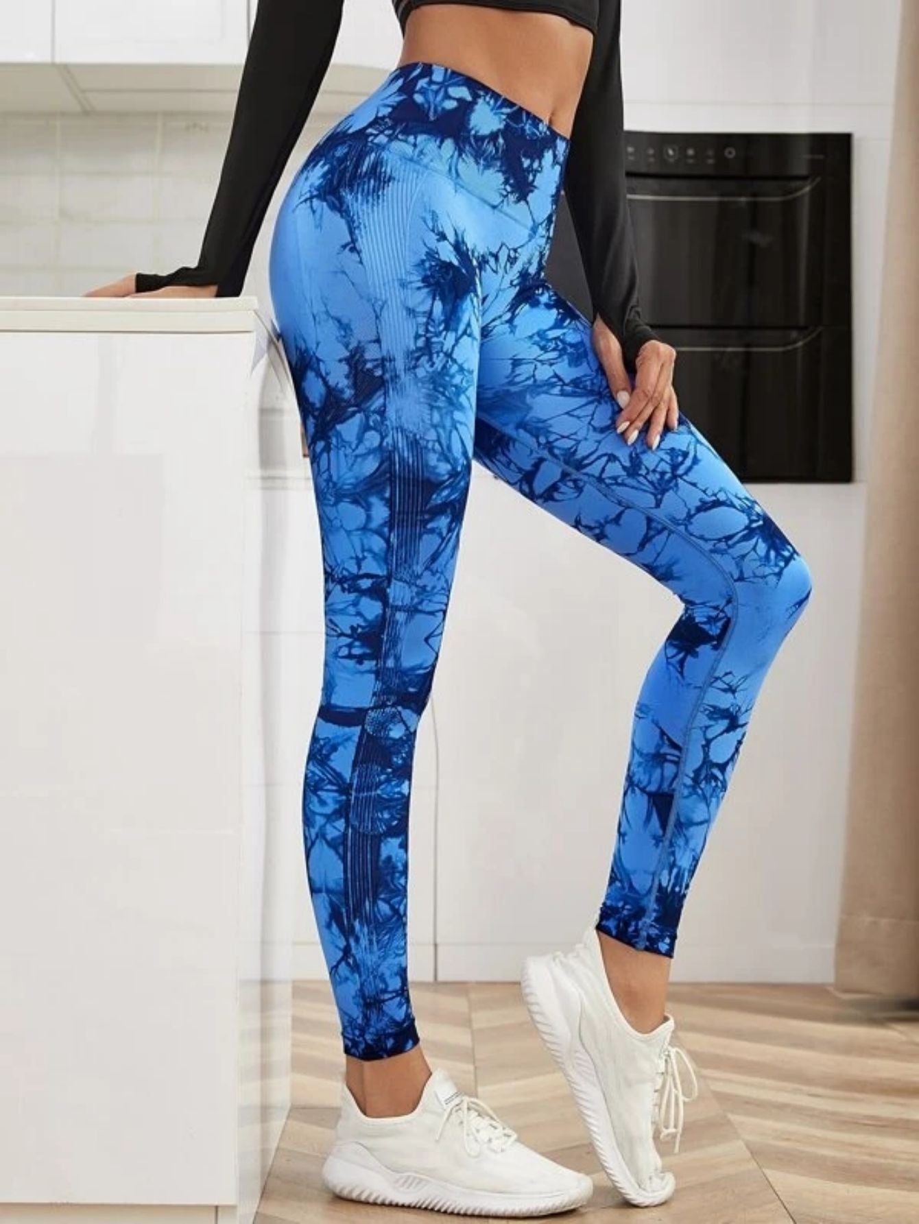 Seamless High-Waist Tie-Dye Leggings for Women – Fitness Sports Running Yoga Pants with Hip Lifting Elastic Knitting Style Heaven