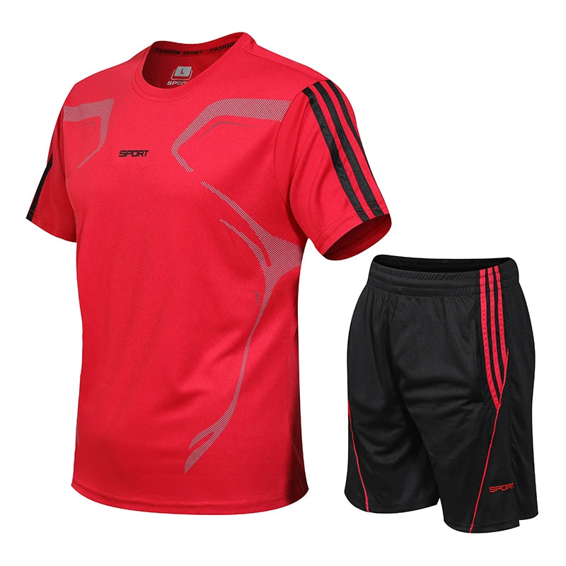 Unisex Summer Running & Fitness Set – Short Sleeve T-Shirt & Shorts Style Heaven