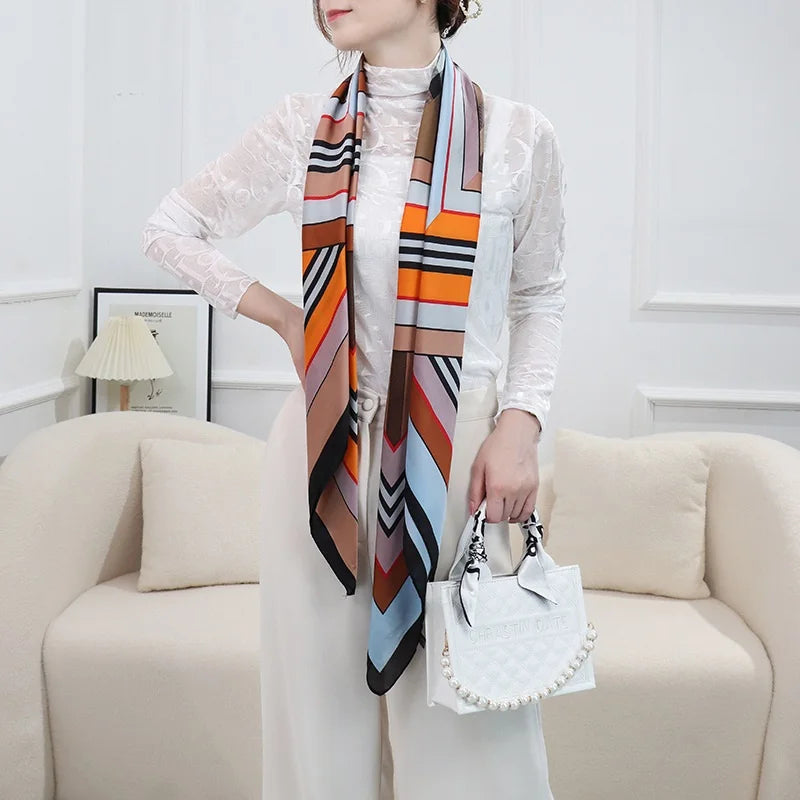 Large Imitation Silk Travel Scarf | 110x110cm Beach Sarong Wrap | Bikini Cover-Up for Women - Style Heaven