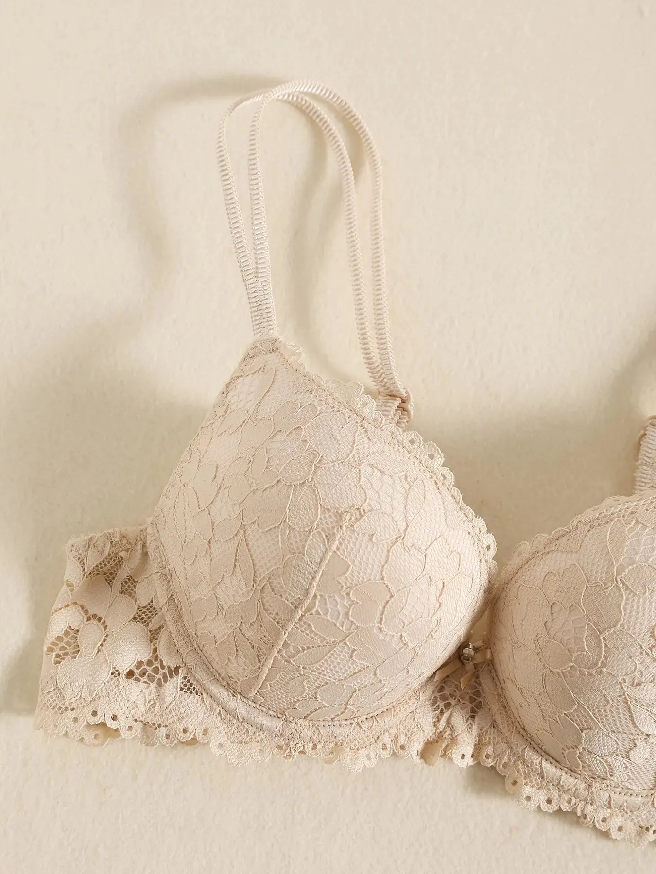 Elegant Lace Embroidery Lingerie Set – Push-Up Bra & Sheer Panty, Breathable Fabric, Perfect for Valentine's Day Style Heaven