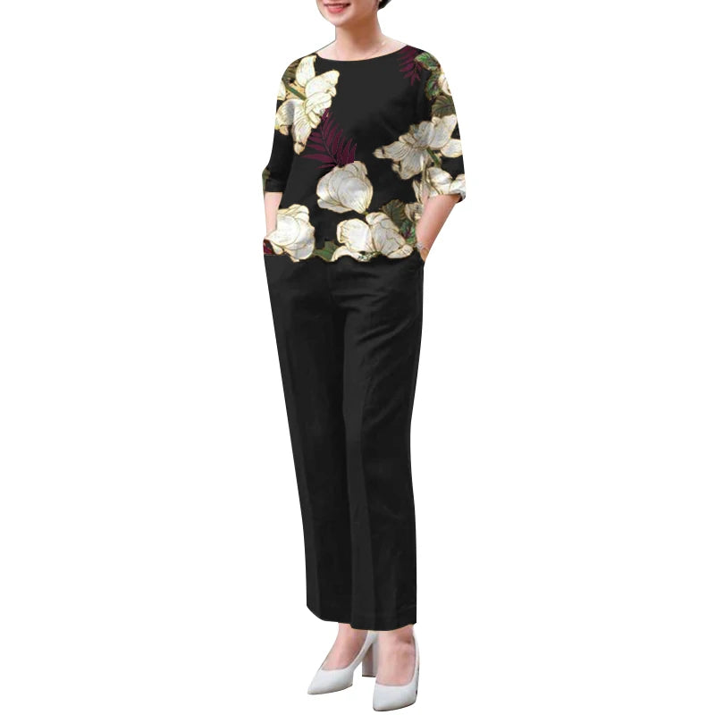 2-Piece Floral Blouse & Pants Set – Elegant Office & Summer Outfit for Women Style Heaven
