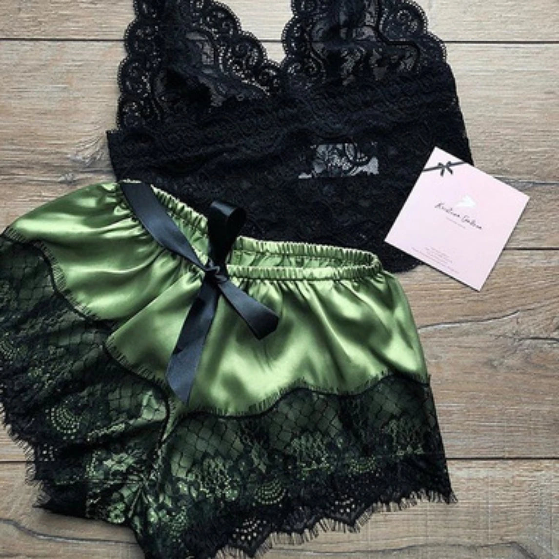 Sexy Lace Pajama Set – 2-Piece Camisole & Shorts Sleepwear for Women Style Heaven