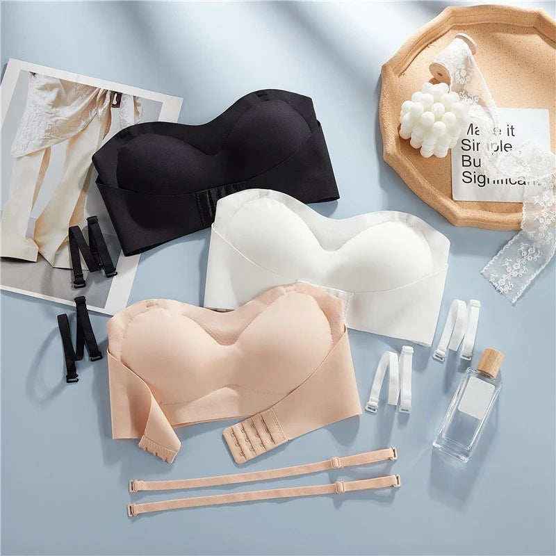 Seamless Strapless Push-Up Bra – Breathable Wireless Tube Top for Women, Invisible Wedding Brassiere Style Heaven