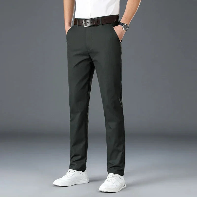 2024 Men's Business Casual Suit Pants – Elastic Straight-Leg Formal Trousers for Office & Events Style Heaven