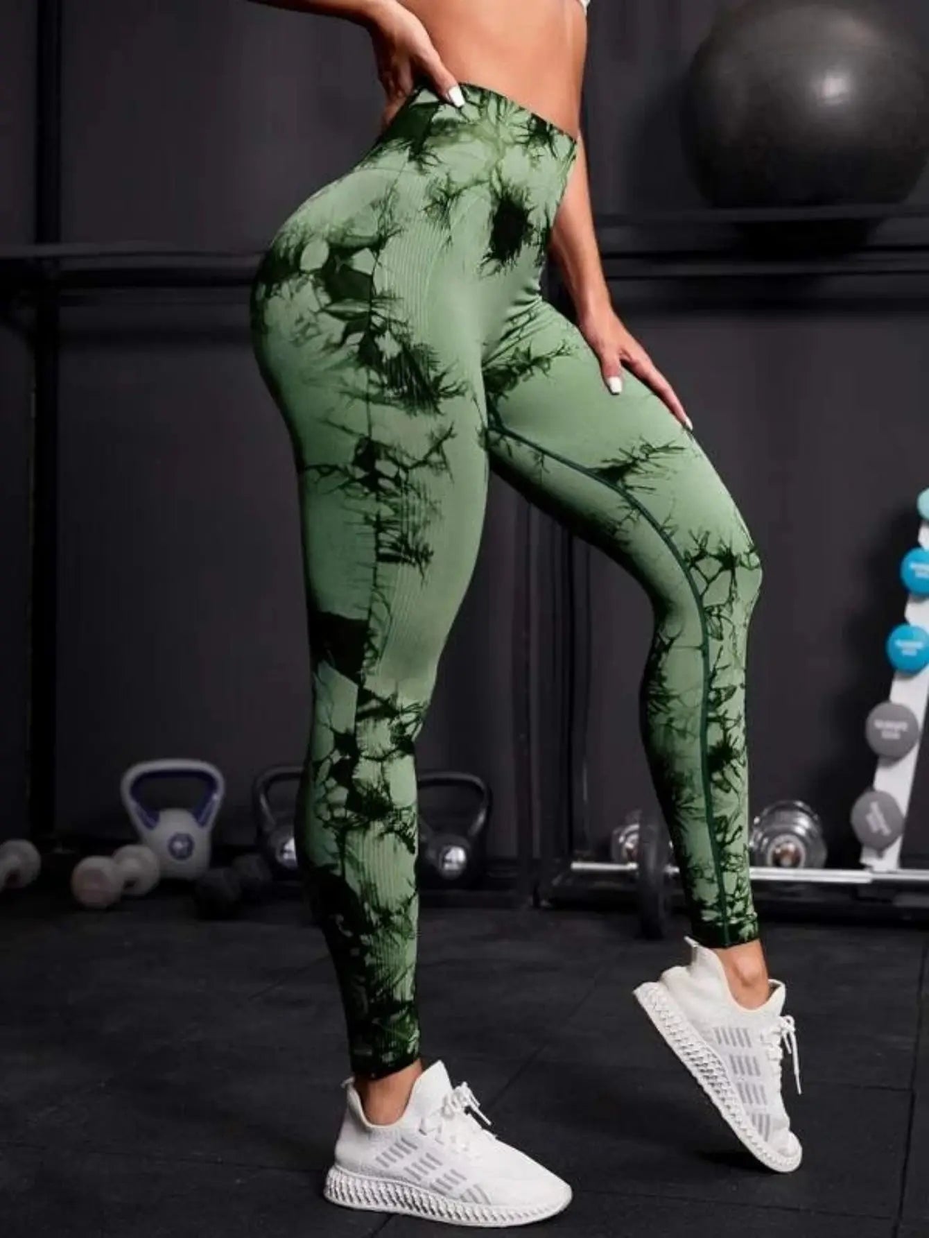Seamless High-Waist Tie-Dye Leggings for Women – Fitness Sports Running Yoga Pants with Hip Lifting Elastic Knitting Style Heaven
