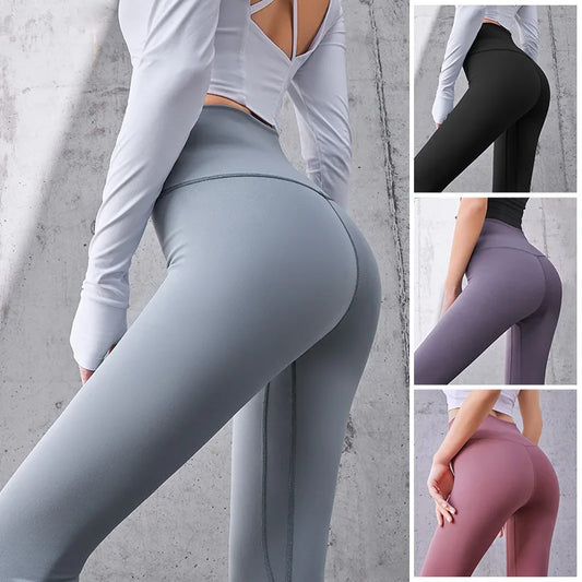 Ribbed High-Waisted Yoga Pants – Seamless Fitness Leggings for Women – Tummy Control Running & Training Tights Style Heaven