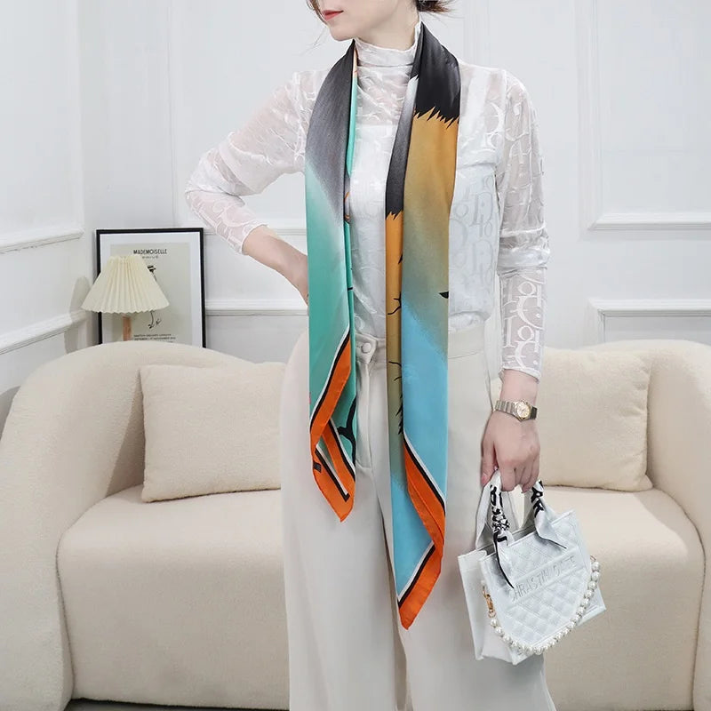 Large Imitation Silk Travel Scarf | 110x110cm Beach Sarong Wrap | Bikini Cover-Up for Women - Style Heaven