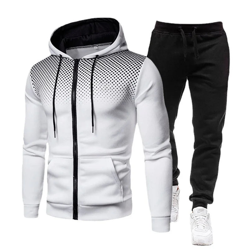Men’s Solid Color Fleece Sweater & Jogger Pants Set – Casual Zipper Hoodie & Sweatpants Sportswear (Autumn/Winter Collection) Style Heaven