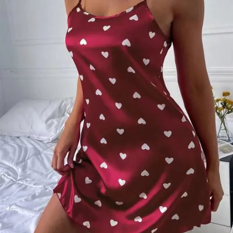 Women’s Sexy Lace Sleepwear – Satin Spaghetti Strap Nightwear Style Heaven