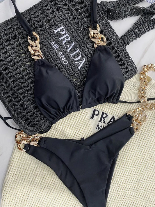 2023 Brazilian Triangle Bikini Set – Sexy Halter Push-Up Swimsuit Style Heaven