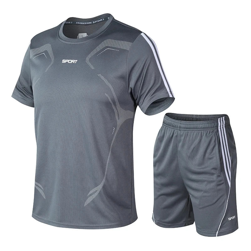 Unisex Summer Running & Fitness Set – Short Sleeve T-Shirt & Shorts Style Heaven