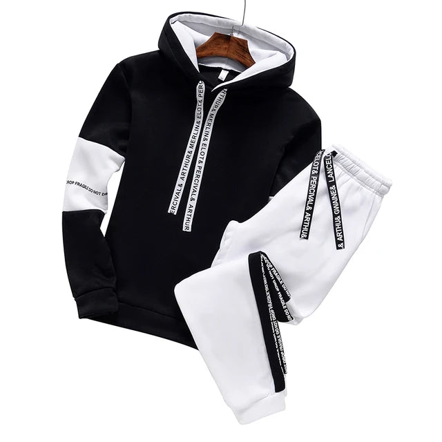 Men’s Winter Hoodie Tracksuit Set – Casual Pullover Sweatshirt & Jogger Pants for Streetwear & Sports Style Heaven