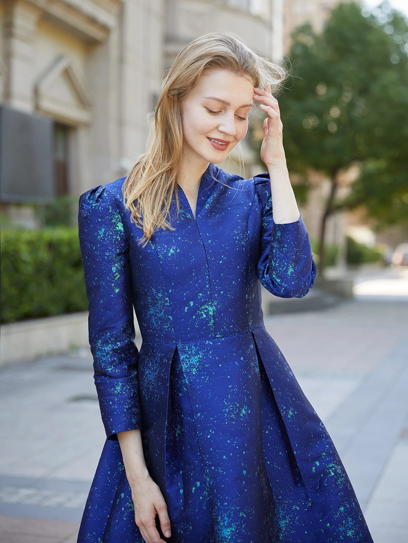 Elegant Women Jacquard Long Maxi Dress – Fashion Floral Party Gown for Fall & Winter Events Style Heaven