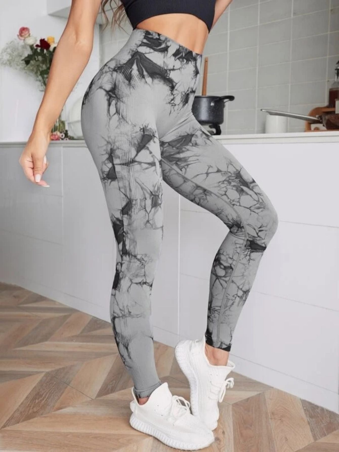 Seamless High-Waist Tie-Dye Leggings for Women – Fitness Sports Running Yoga Pants with Hip Lifting Elastic Knitting Style Heaven