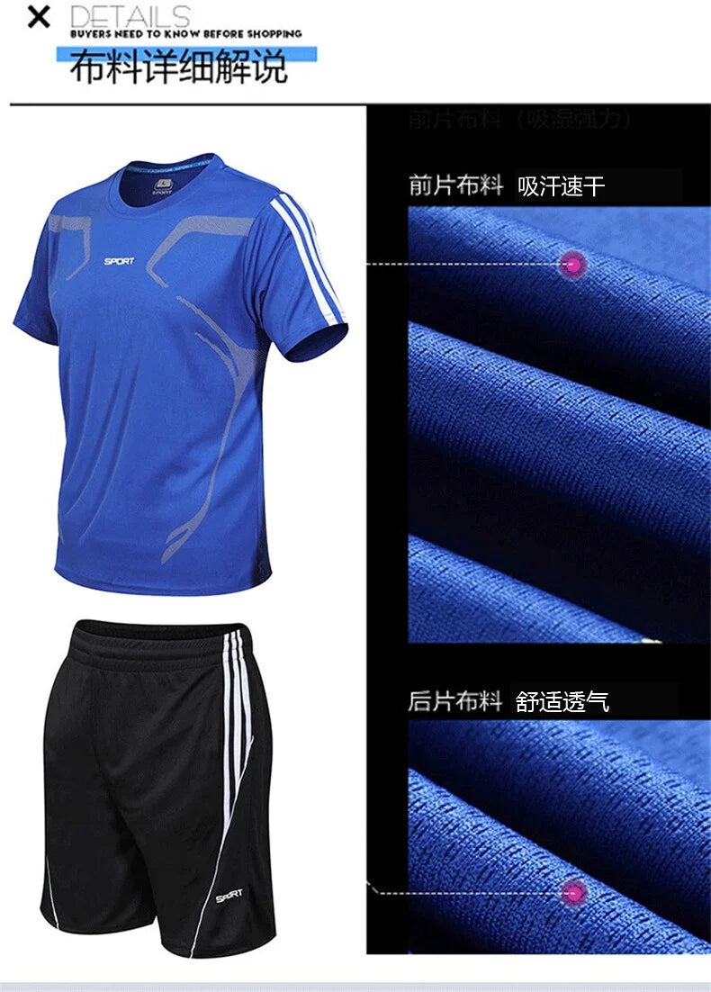 Unisex Summer Running & Fitness Set – Short Sleeve T-Shirt & Shorts Style Heaven