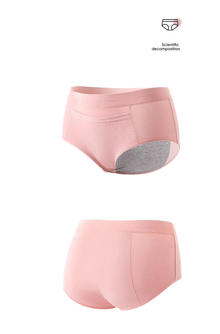 3-Pack High-Waist Menstrual Panties – Leak-Proof Cotton Period Briefs for Women
