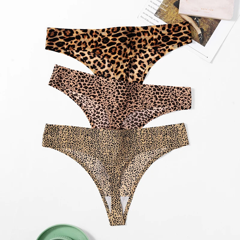 3-Pack Seamless Leopard Thongs – Sexy & Breathable T-Back Panties Style Heaven