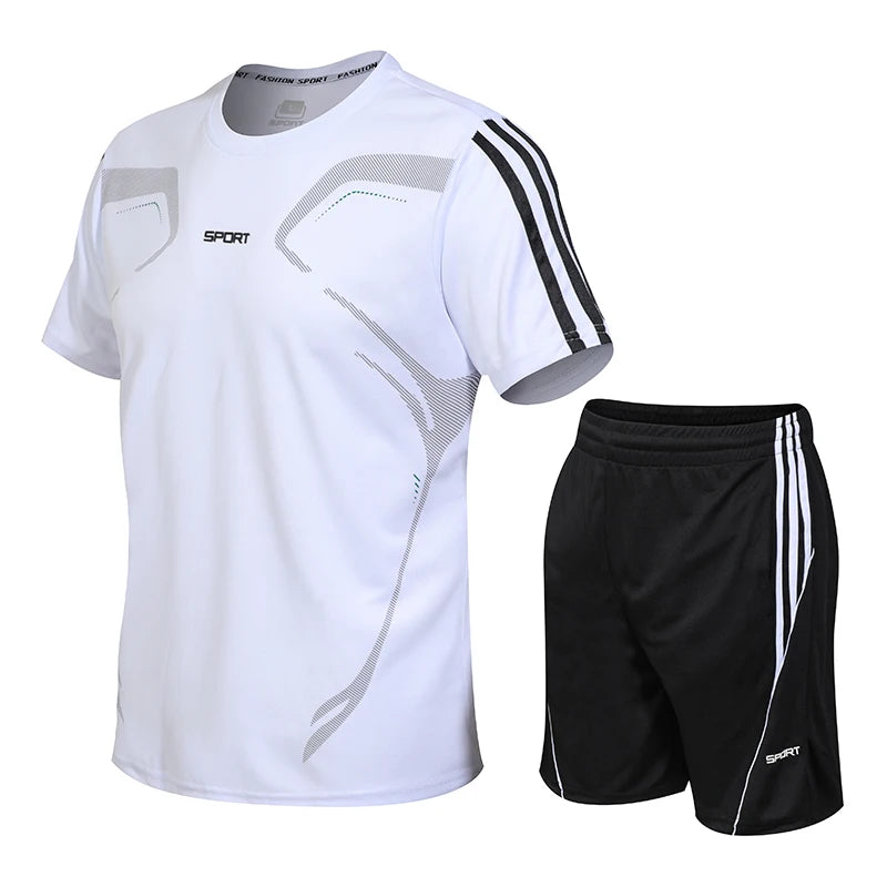 Unisex Summer Running & Fitness Set – Short Sleeve T-Shirt & Shorts Style Heaven