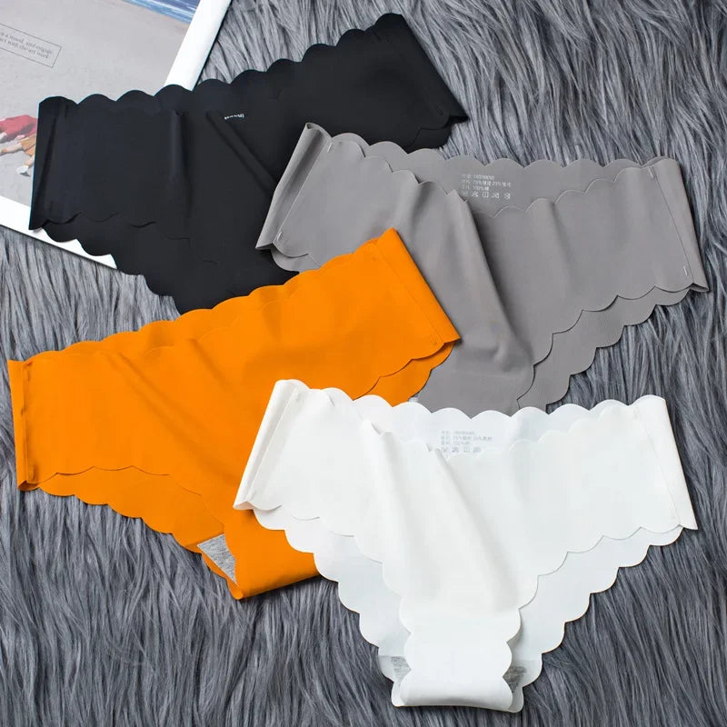 4PCS Ice Silk Seamless Women's Underwear – High-End Japanese Style Panties with Pure Cotton Crotch, Ultra-Soft & Breathable Style Heaven