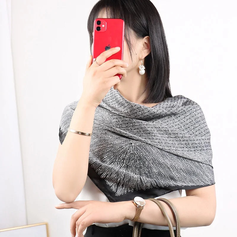 Large Imitation Silk Travel Scarf | 110x110cm Beach Sarong Wrap | Bikini Cover-Up for Women - Style Heaven