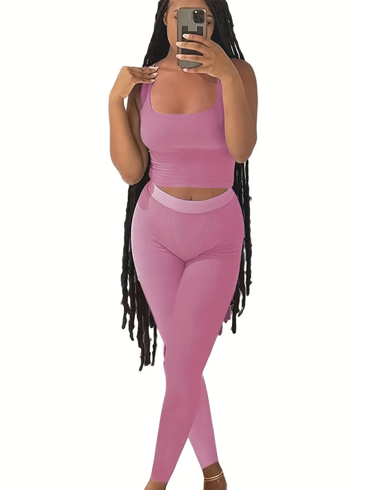 Women's 2-Piece Yoga Shorts Set – Casual Summer Activewear Outfit with Short Sleeve Top & Elastic Leggings Style Heaven