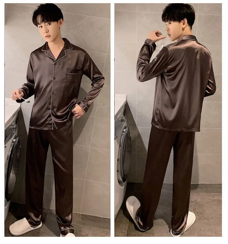 Men’s Winter Pajama Set – Big Size Microfiber Long-Sleeve Sleepwear - Style Heaven