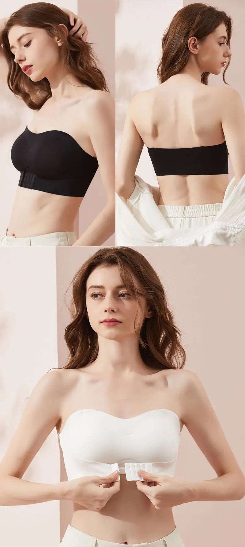 Seamless Strapless Push-Up Bra – Breathable Wireless Tube Top for Women, Invisible Wedding Brassiere Style Heaven