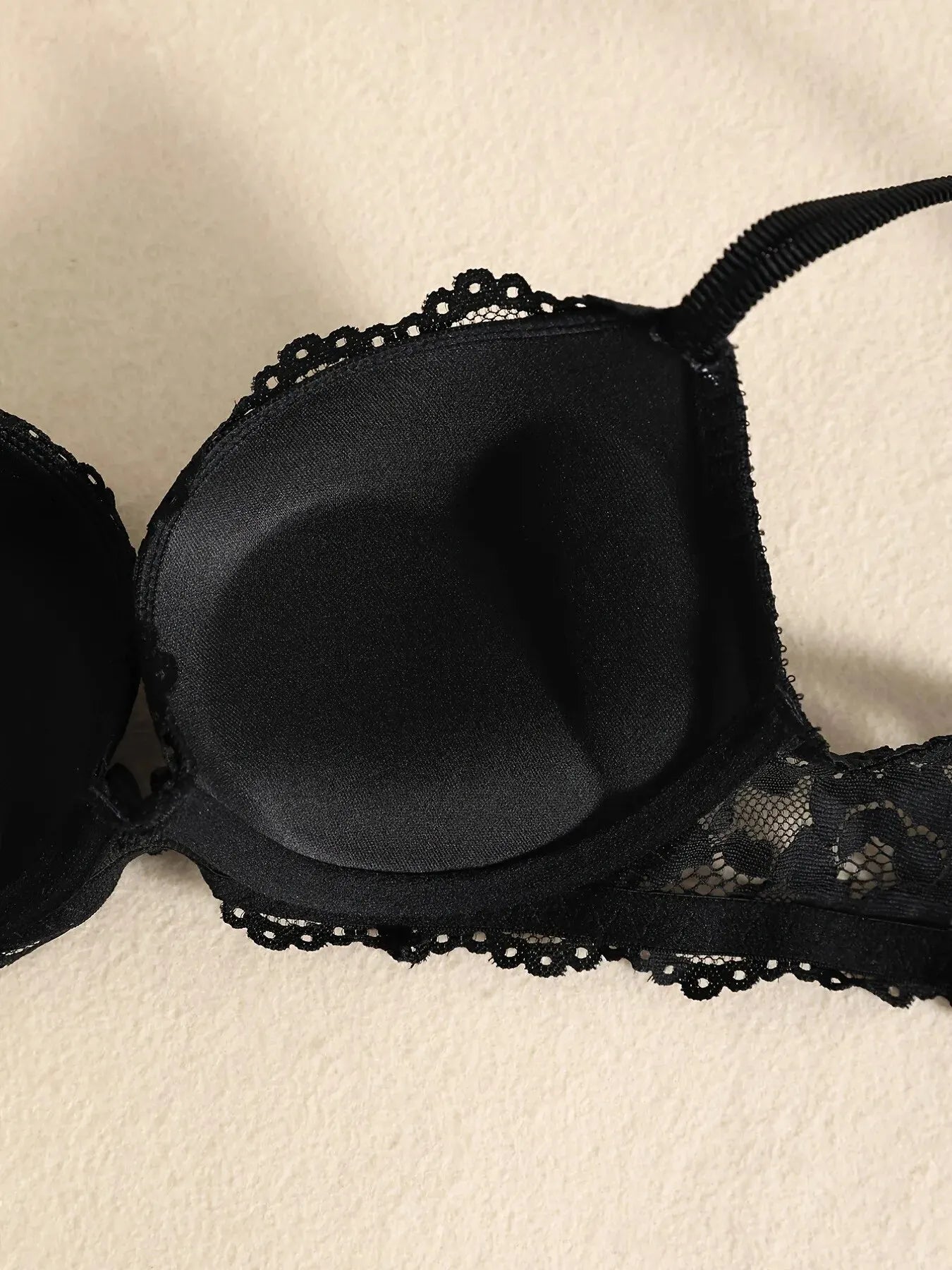 Elegant Lace Embroidery Lingerie Set – Push-Up Bra & Sheer Panty, Breathable Fabric, Perfect for Valentine's Day Style Heaven