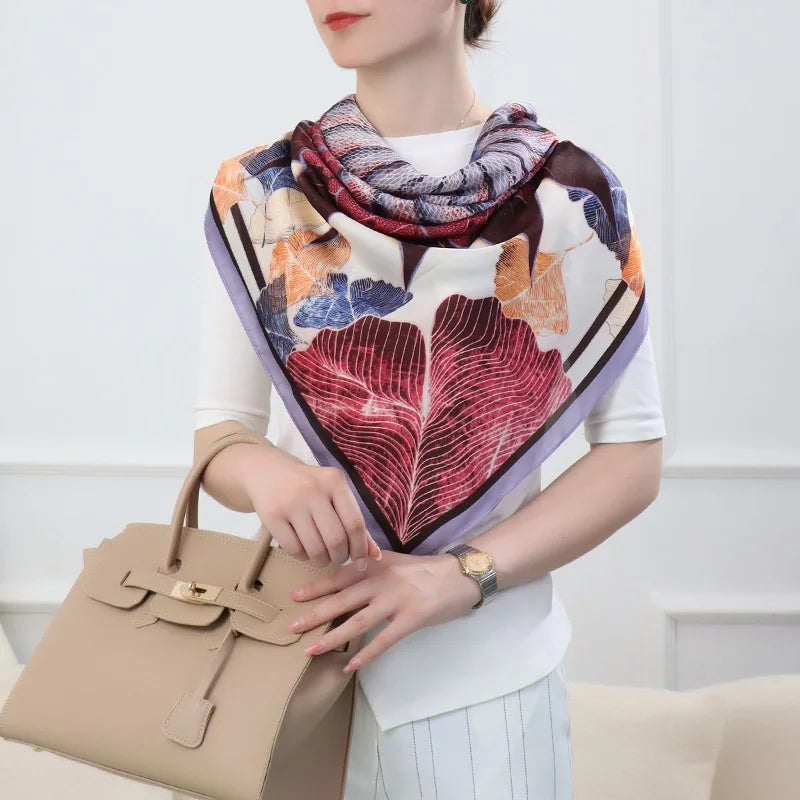 Large Imitation Silk Travel Scarf | 110x110cm Beach Sarong Wrap | Bikini Cover-Up for Women - Style Heaven