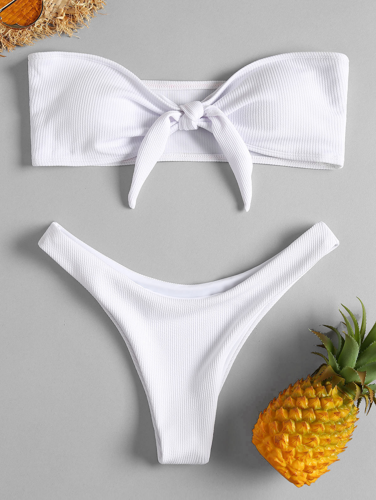 Women’s Sexy Tube Top Bow Split Bikini Swimsuit – Stylish Swimwear with High-Waisted Bottoms Style Heaven