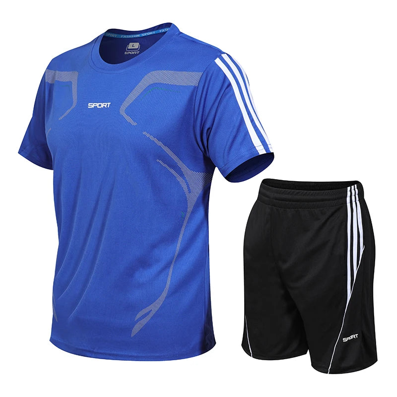 Unisex Summer Running & Fitness Set – Short Sleeve T-Shirt & Shorts Style Heaven