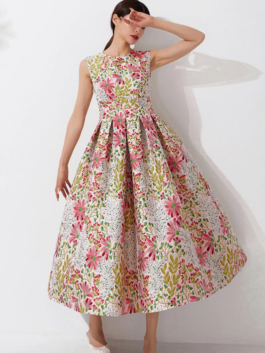 Women’s Summer Vintage Maxi Dress – Elegant Boho Floral Sleeveless Party Dress Style Heaven