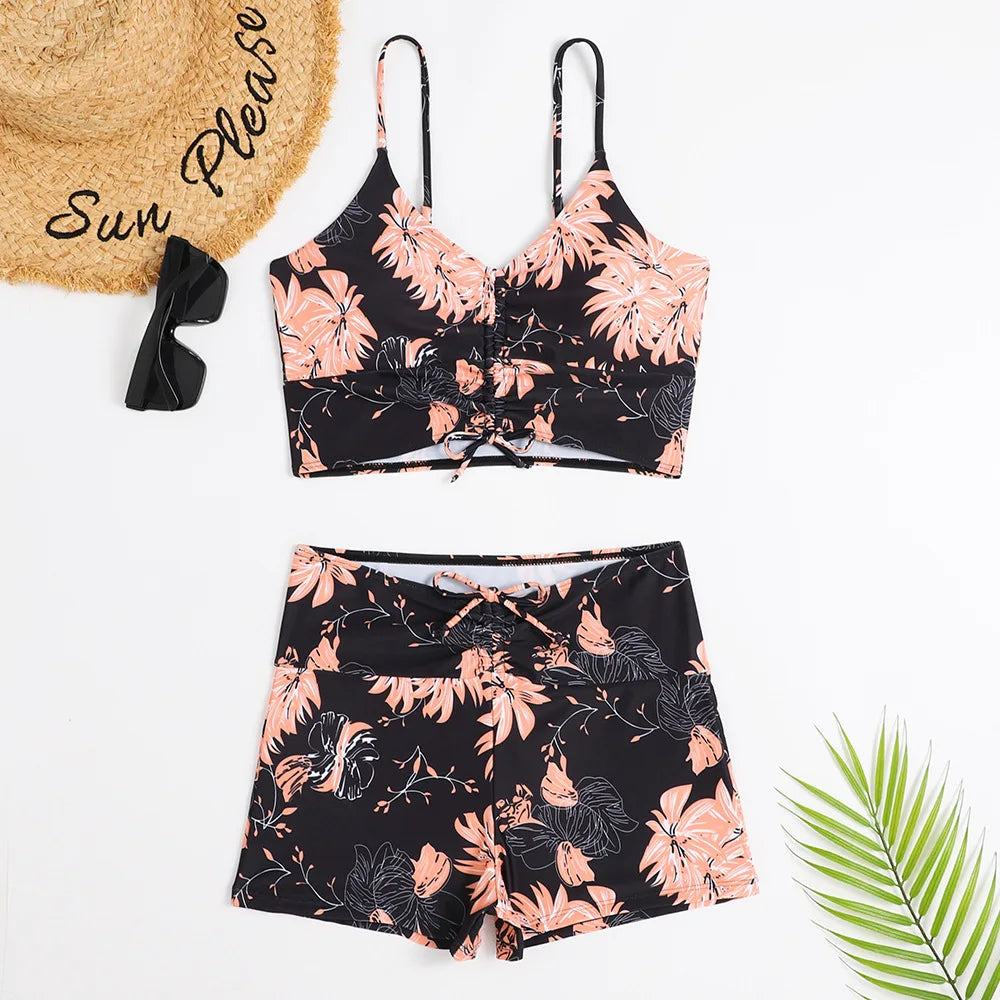 High Waist Floral Push-Up Bikini Swimsuit – 2025 Women’s Print Swimwear Set - Style Heaven