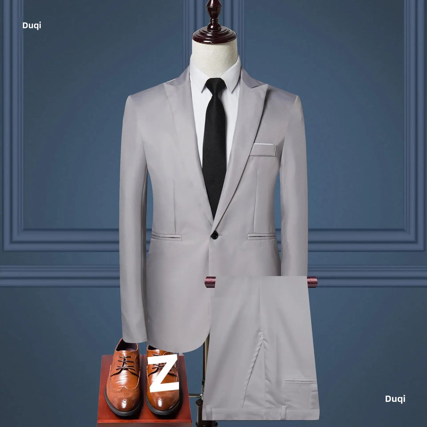 Men’s Korean-Style Slim Fit Business Suit – 2-Piece Professional Tuxedo Set - Style Heaven