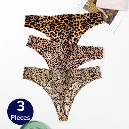 3-Pack Seamless Leopard Thongs – Sexy & Breathable T-Back Panties Style Heaven