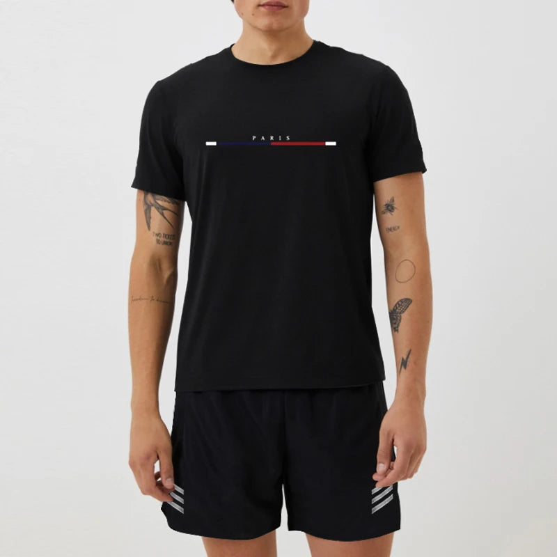 Men’s Casual Monogram Print 2-Piece Suit – Short Sleeve Shirt & Shorts Set for Sports, Jogging, Social & Party Wear Style Heaven