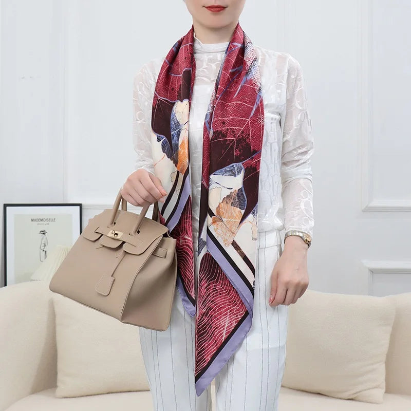 Large Imitation Silk Travel Scarf | 110x110cm Beach Sarong Wrap | Bikini Cover-Up for Women - Style Heaven