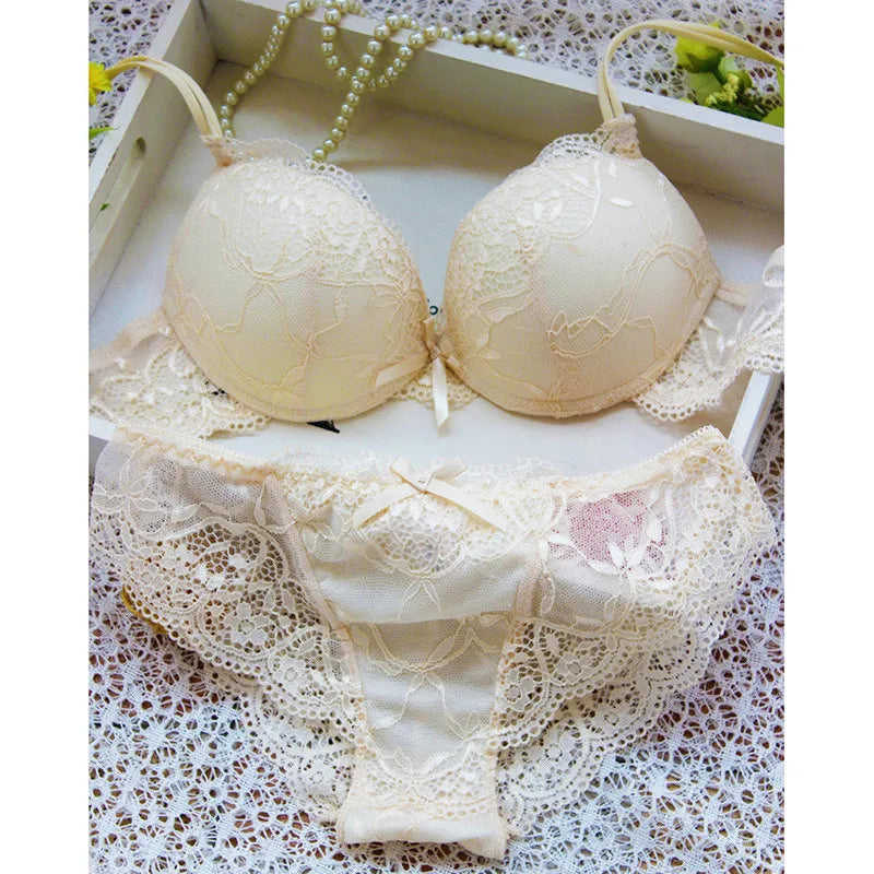 Sexy Lace Lingerie Set – Comfortable Solid Color Bra & Panty Suit for Women Style Heaven
