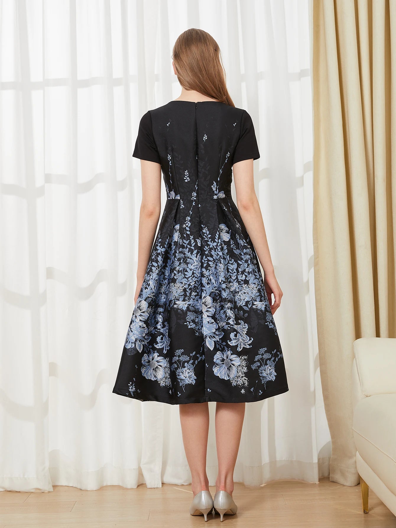 Jacquard Summer Dress – Luxury New Fashion Elegant Ladies Maxi Ball Gown Party Evening Dress Style Heaven