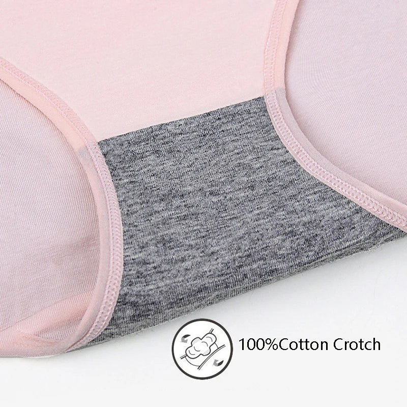 3-Pack High-Waist Menstrual Panties – Leak-Proof Cotton Period Briefs for Women
