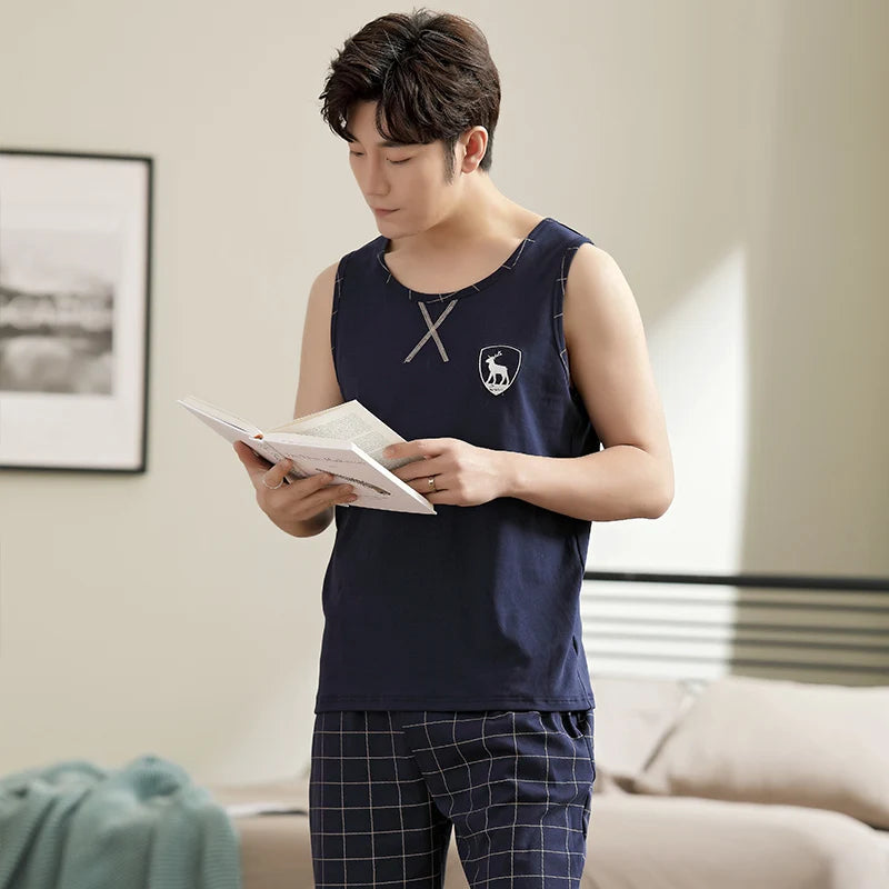 Men's Plus-Size Summer Pajama Set – Short Sleeve & Shorts Sleepwear Style Heaven