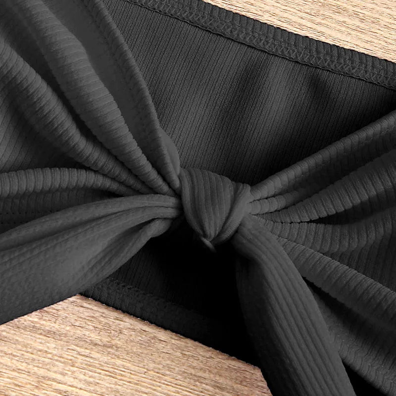 Women’s Sexy Tube Top Bow Split Bikini Swimsuit – Stylish Swimwear with High-Waisted Bottoms Style Heaven
