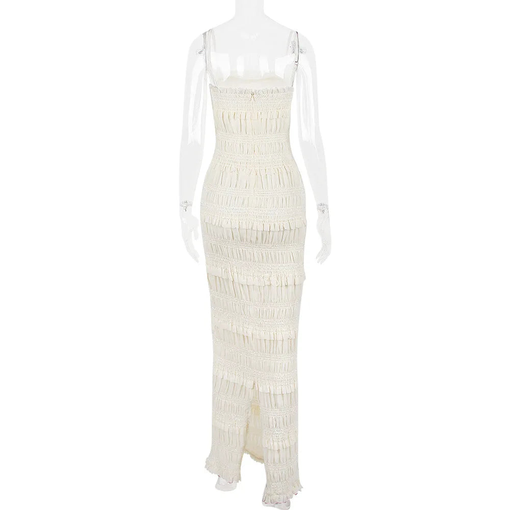 Suninheart Summer Maxi Spaghetti Strap Wedding Bride Dress – Elegant Formal Occasion Slim Fit Party Evening Gown for Women Style Heaven