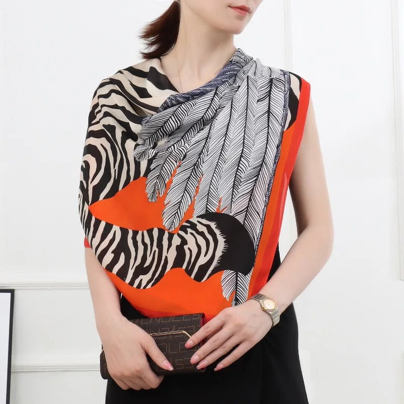 Large Imitation Silk Travel Scarf | 110x110cm Beach Sarong Wrap | Bikini Cover-Up for Women - Style Heaven